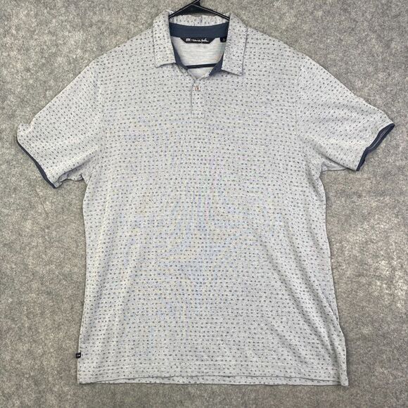 Travis Matthew Polo Shirt Mens Size Large AOP All Over Print Performance Stretch - Picture 1 of 9